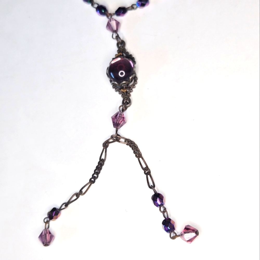 Vintage Authentic Miriam Haskell Necklace - Amethyst Art Deco